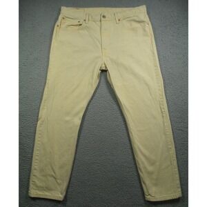 Levis Jeans Mens Size 36 x 30 Yellow Denim 502 Taper Fit Mid Rise 5-Pocket